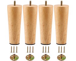 Houten meubelpoten - massief rubber hardhout - 15,3 cm - set van 4