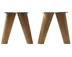 Houten Meubelpoten met Montageplaat - Conische Schuine Poten voor Meubels - 15 cm Hoog