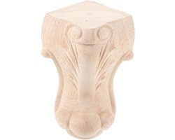 Houten Meubelpoten - Tafelpoten Bankpoten - Meubels Verfraaien - Europees Carved Design - 12 cm Hoog - Houtkleur