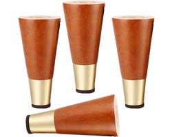 Houten Meubelpoten - Tafelpoten Set - Meubels Verhogen - Massief Eikenhout - 12 cm - Walnoot