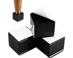 Houten meubelpoten voor verhoging, vierdelige set van koolstofstaal met 5 cm hoogte, inclusief vilten onderkant voor bescherming van bedden, banken en tafels (zwart)