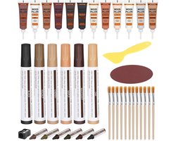 Houten meubelreparatieset - Set van 39 retoucheerstiften en vulstoffen voor meubels