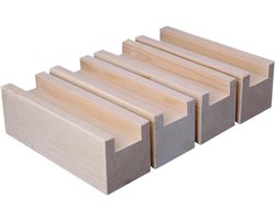 Houten meubelverhogers - Grenen pootjes - Meer opbergruimte - Massief hout - 4 stuks - Houtkleur