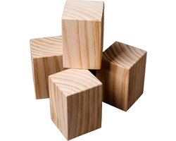 Houten meubelverhogers - Meubellifter set - Extra opbergruimte - Massief grenenhout - Set van 4 - Houtkleur