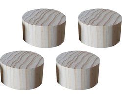 Houten meubelverhogers - Meubelpoten lifters - Meubels verhogen - Massief grenenhout - 3 cm hoogte - Houtkleur