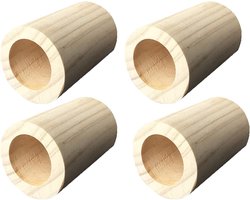 Houten meubelverhogers - Meubelpoten verhogen - Meer opbergruimte - Stevig groefontwerp - 4 stuks 4cm - Houtkleur