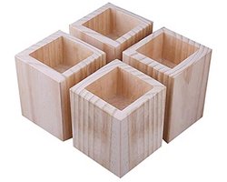 Houten meubelverhogers voor doe-het-zelf projecten – Set van 4 (4 x 4 x 5 cm)