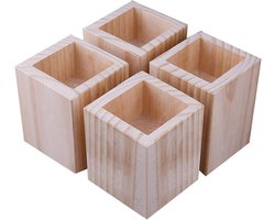 Houten Meubelverhogers voor Tafel, Bed of Bank - 4 Stuks - 5x5x15 cm