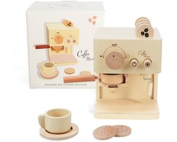 Houten mini-Koffiezetapparaat Speelset – Inclusief Accessoires – Beuken & Berkenhout – Educatief Rollenspel voor Kinderen – Stimuleert Creativiteit & Motoriek – Duurzaam Speelgoed – Vanaf 3 Jaar – CE
