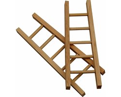 Houten mini laddertjes - 6 stuks voor knutselen en decor - 10 cm