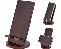Houten Mobiele Telefoon Stand Houder, Verstelbare Opvouwbare Houten Telefoon Stand Bureau Telefoon Houder Met Oplaadbaar Gat Kantoor Bureau Accessoires voor Bureau iPad Telefoon Stand