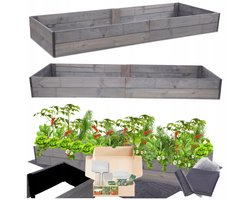 Houten moestuinbak 18x237x90 cm - Inclusief tuinmansset