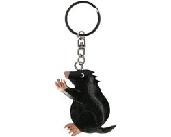 Houten mol sleutelhanger - 5 cm - Dieren cadeau artikelen - Mollen/Molletjes