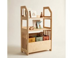 Houten Montessori Kast met box - Licht Roze