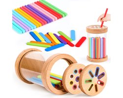 Houten Montessori speelgoed - vanaf 1 2 3 jaar houten speelgoed voor motorische vaardigheden vanaf - kinderspeelgoed babyspeelgoed, cadeau voor meisjes en jongens - educatief speelgoed