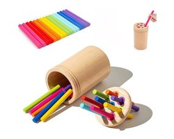 Houten Montessori-speelgoed voor peuters, educatief reisspeelgoed, Houten sorteer en stapelspeelgoed, speelgoed voor motorische vaardigheden, verjaardagscadeau voor jongens en meisjes