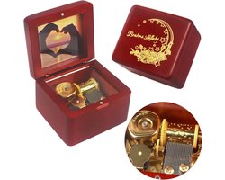 Houten muziekdoos met foto en Brahms' Lullaby - Uniek cadeau in naturel hout