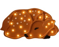 Houten Nachtlampje Bambi – Magische LED Sfeerverlichting met Dimmer en Timer - Perfect voor Baby's en Peuters - Wandlamp voor in de Slaapkamer en Kinderkamer