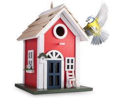 Houten Nestkast Landhuis - Decoratief Vogelhuisje Ophangen voor Tuin en Balkon