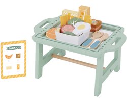 Houten Ontbijtset Speelgoed - 10 Delig - Rollenspel Eten & Keuken - Educatief Houten Speelgoed