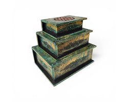 Houten opberg kistjes set van 3 stuks