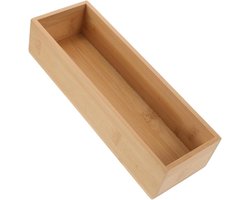 Houten Opbergdoos - Bamboe Kist - Sieraden Opbergen - Zonder Deksel - 22.8 cm - Khaki