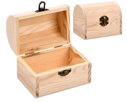 Houten opbergdozen set van 2, decoratieve kisten voor sieraden en handwerk, 11,8 x 8 x 9 cm