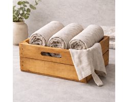 Houten Opbergkistje – Decoratief Kistje voor Badkamer, Keuken of Woonkamer – Naturel