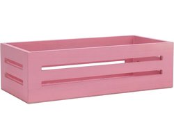 Houten Opbergmand - Opbergbak Hout - Badkamer Ordenen - Ruimtebesparend Ontwerp - 33 x 155 x 10 cm - Roze