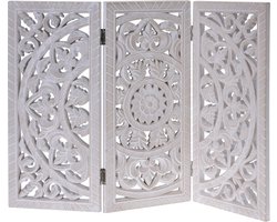 Houten Ornament met Mandala, Shabby Chic Raamdecoratie