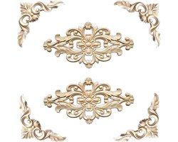 Houten ornamenten 6 stuks applicatieframe decoratie houtsnijwerk voor meubels appliques hoek kast muur hoek decoratie