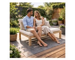 Houten Palletbank 2-Persoons – Compacte Loungesofa voor Tuin (83,5 x 120 x 70 cm)