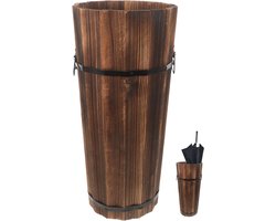 Houten Parasolhouder - Grote Voet - Buiten Entree - Rustiek Design - 42x21x21 cm