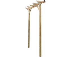 Houten Pergola Boog - Rozenboog Klimhulp - Tuin Decoratie - Waterafstotend Geïmpregneerd - 200x40x205 cm - Groen