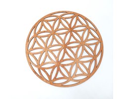 Houten placemats - Decoratieve houten placemats - Ronde placemat - Geometrie - wanddecoratie - Flower of life