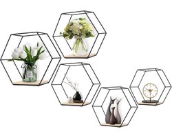 Houten Plank Wandmontage - Hoekrek Display Decor - Hoekplank - Zwevende Wandplank - Organizer voor Slaapkamer Keuken Badkamer - Decoratie