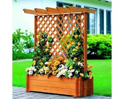 Houten plantbak met pergola