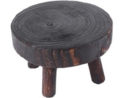 Houten Plantenstandaard - Bloempot Houder - Planten Decoratie - Stevig Hout Materiaal - 20 x 20 x 9 cm - Koffie