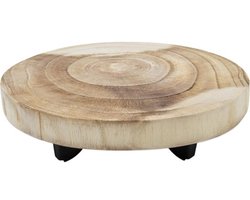 Houten Plantenstandaard Tafel met Boomstam Schijf voor Binnen en Buiten
