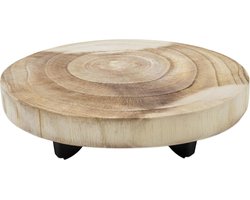 Houten Plantenstandaard Tafel met Boomstam Schijf voor Binnen en Buiten