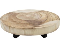 Houten Plantenstandaard Tafel met Boomstam Schijf voor Binnen en Buiten
