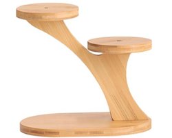 Houten Plantenstandaard voor Binnen - Creatieve en Decoratieve Plantenorganisator met 2 Niveaus