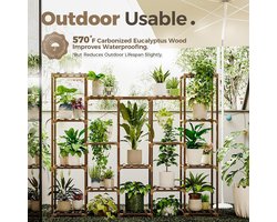 Houten Plantstand voor Binnen en Buiten, Creatieve Meubeloplossing voor Balkon, Woonkamer en Tuin met Veelzijdig Gebruik