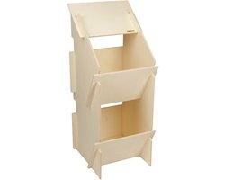 Houten Pluimvee Legnest – 81x37cm – Legbak voor 10 Kippen tot 2 KG – Leghok – Broedplaats – Voor Binnen en Buiten – Eenvoudige Installatie – Verwijderbare Bodems – Voldoet aan EU Richtlijnen - Dak – Open Hok