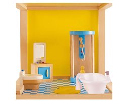 Houten poppenhuis badkamer