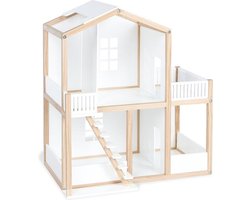 Houten Poppenhuis Ida Wit-naturel Pinolino