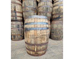 Houten regenton - eikenhout - 190 liter - whiskyvat - vast deksel - regentonklaar - messing kraan - duurzaam
