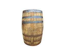 Houten Regenton met aftapkraan - 190 L – Origineel Whiskyvat – Vast Deksel en Messing Kraan