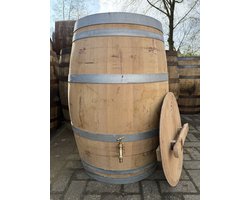Houten regenton wijnvat 225 L - messing kraan - los deksel