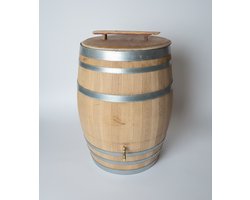Houten regenton wijnvat 300 L - messing kraan - los deksel